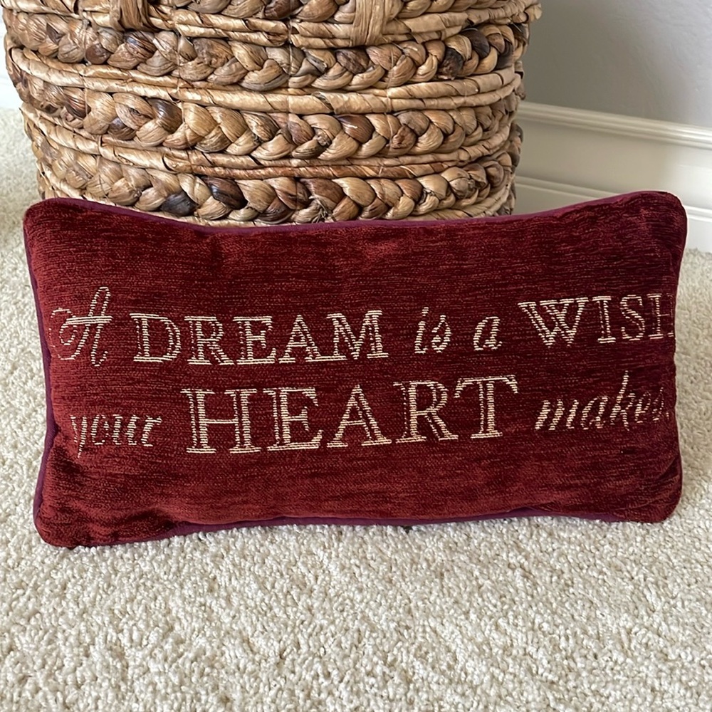 Disney Princess Pillow Cinderella "A Dream Is a Wish Your Heart Makes" Pillow